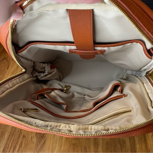 P.Mai Valletta Executive Backpack Cognac Navy Leather - Picture 10 of 12